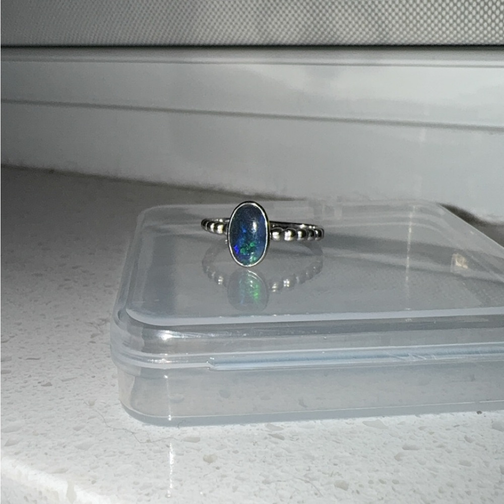 Australian Black Opal Ring